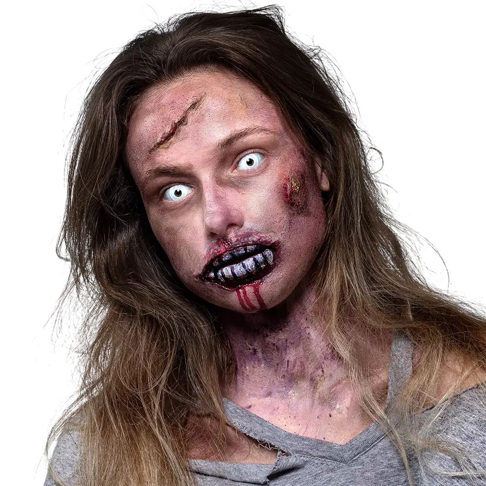 Zombie-Kontaktlinsen mit weißen Augen – Halloween-Kontaktlinsen