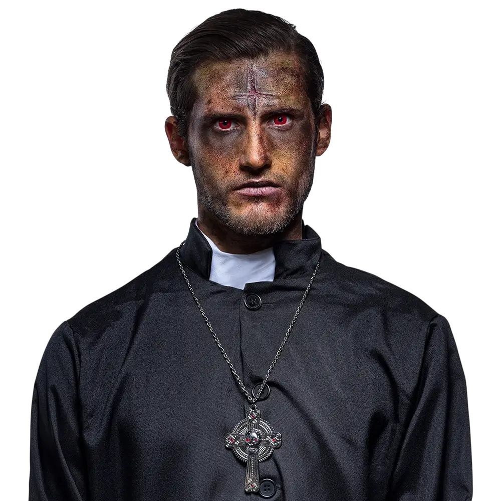 Kontaktlinsen mit roten Augen und schwarzer Pupille – Halloween-Teufel-Kontaktlinsen
