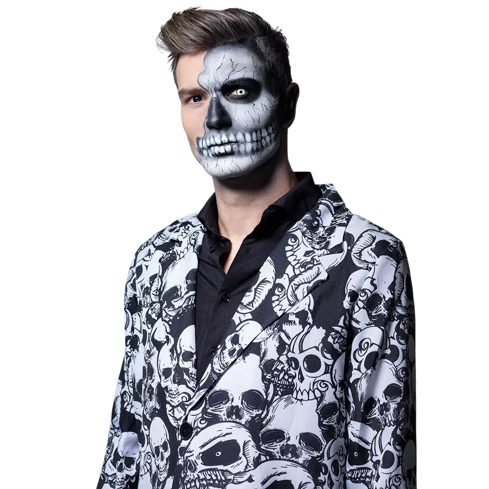 Skullface-Kontaktlinsen in Schwarz und Weiß – Halloween-Kontaktlinsen