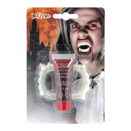 Vampir-Set – Vampirzähne und Kunstblut 11 ml