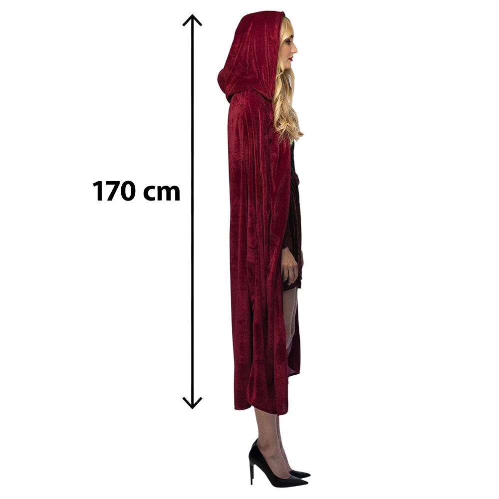 Roter Umhang Bordeaux 170 cm – Halloween-Kostüm