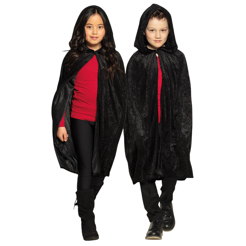 Schwarzer Kinderumhang 115 cm – Halloween-Kostüm