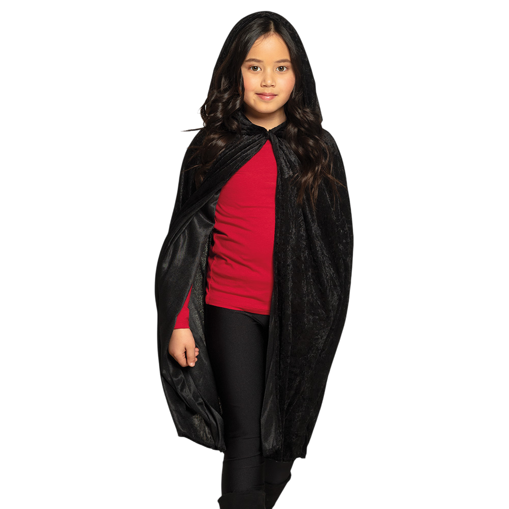 Schwarzer Kinderumhang 115 cm – Halloween-Kostüm