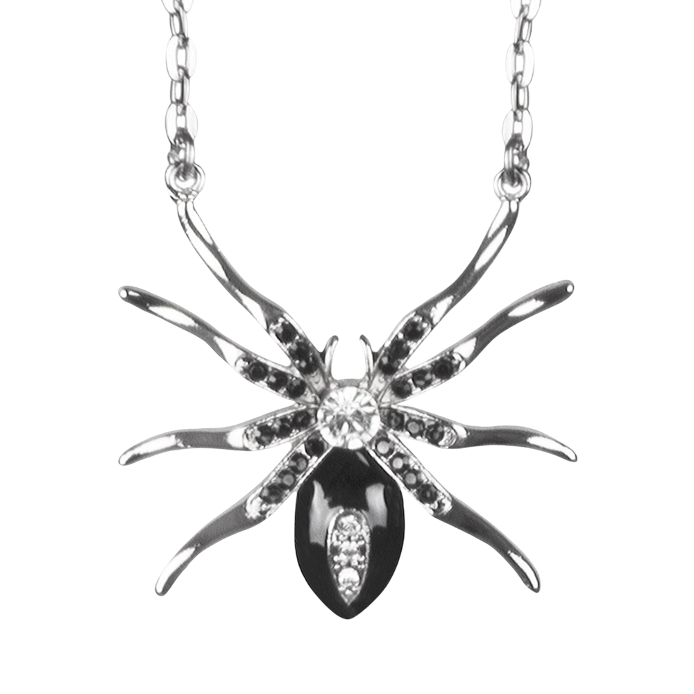 Halskette „Black Widow“-Spinne – Halloween-Schmuck