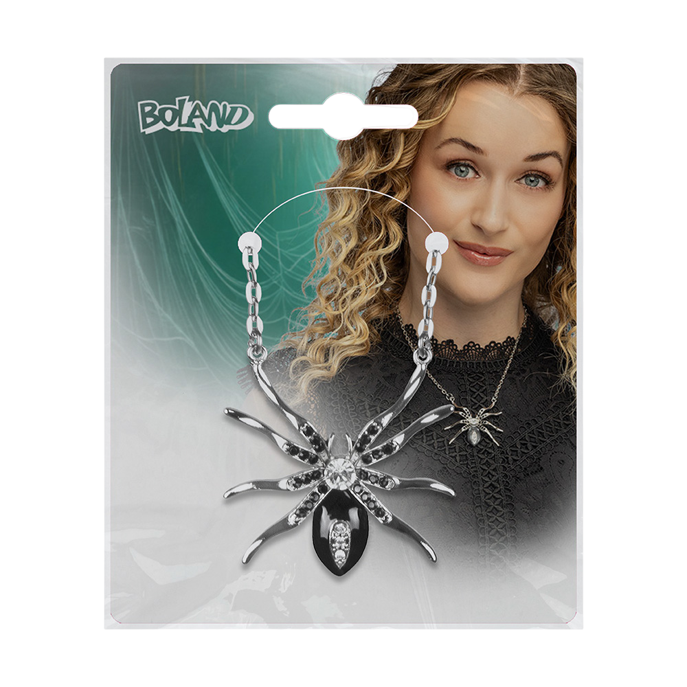 Halskette „Black Widow“-Spinne – Halloween-Schmuck
