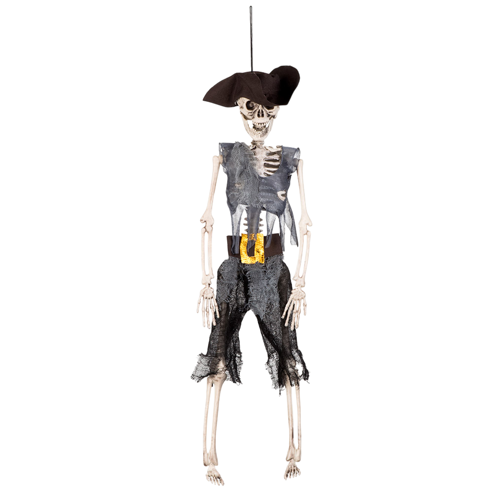 Piraten-Skelett zum Aufhängen, 40 cm – Halloween-Dekoration