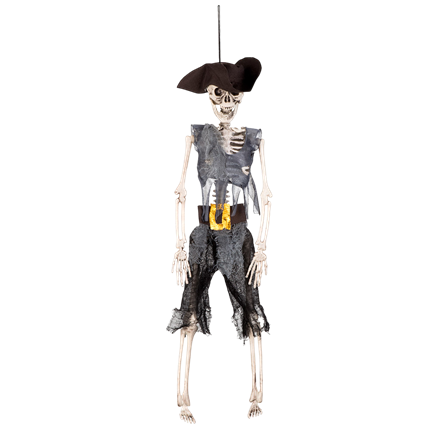 Piraten-Skelett zum Aufhängen, 40 cm – Halloween-Dekoration