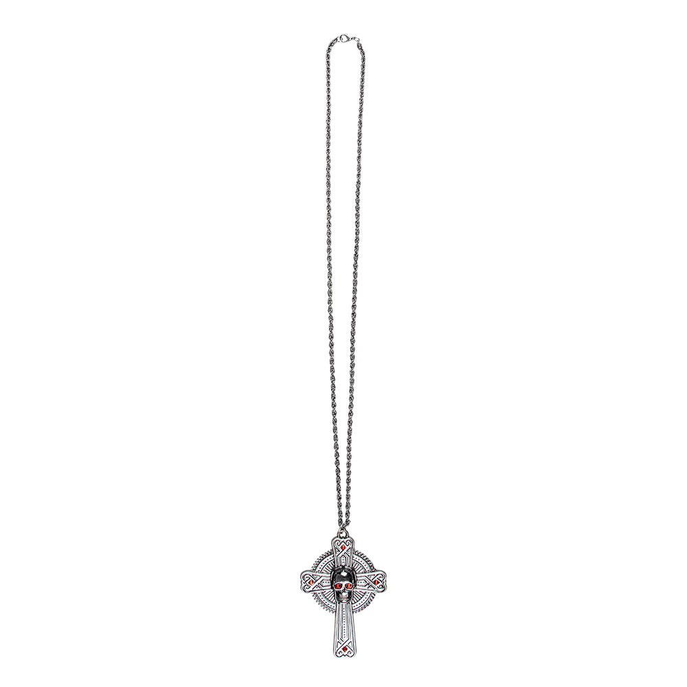 Halskette mit Totenkopf und Knochen – Halloween-Schmuck