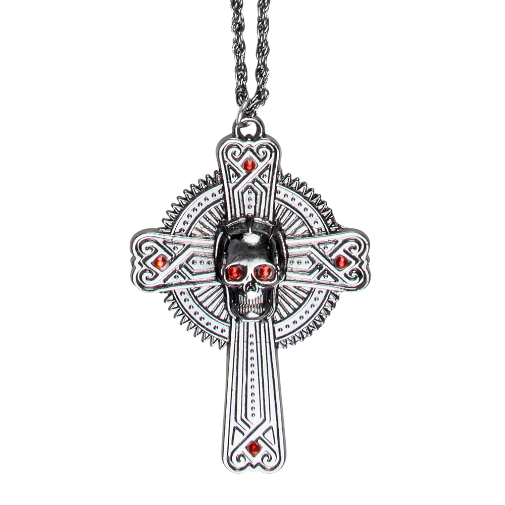 Halskette mit Totenkopf und Knochen – Halloween-Schmuck