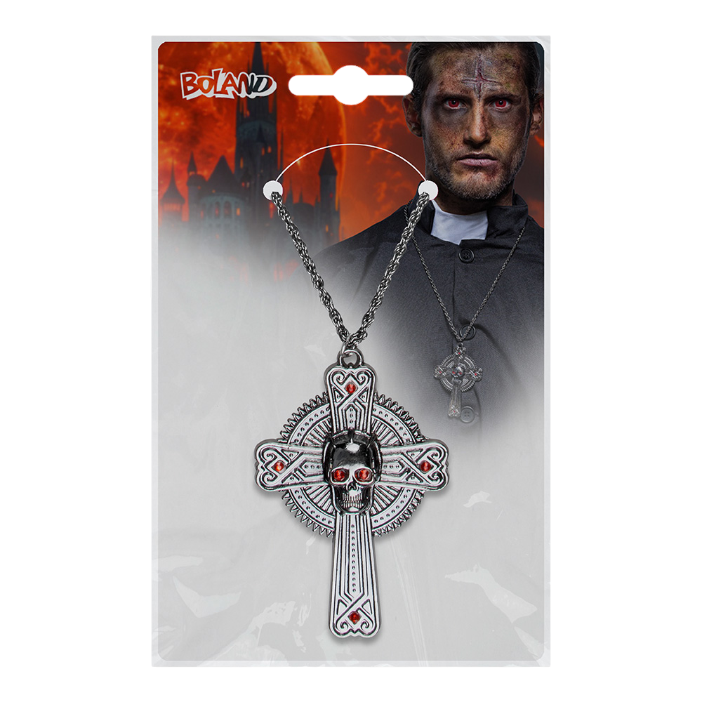 Halskette mit Totenkopf und Knochen – Halloween-Schmuck