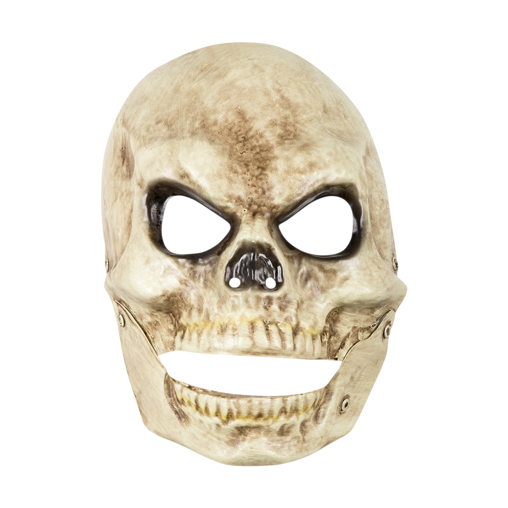 PVC-Totenkopfmaske mit beweglichem Kiefer – Halloween