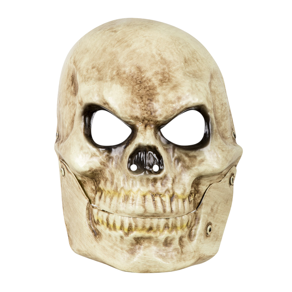 PVC-Totenkopfmaske mit beweglichem Kiefer – Halloween