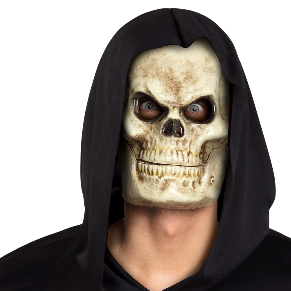 PVC-Totenkopfmaske mit beweglichem Kiefer – Halloween