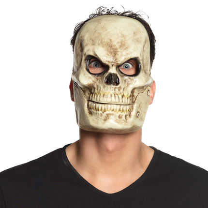 PVC-Totenkopfmaske mit beweglichem Kiefer – Halloween