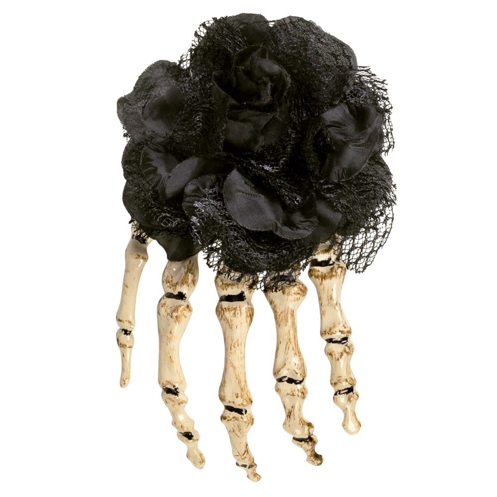 Haarspange „Skelett-Hand“ – Halloween-Haarschmuck