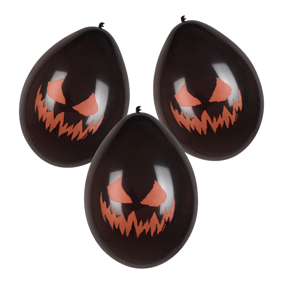 6er-Set Latexballons „Gruseliger Kürbis“, Ø 25 cm – Halloween