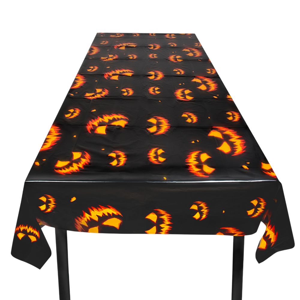 Tischdecke „Gruseliger Kürbis“ 120 x 180 cm – Halloween-Dekoration