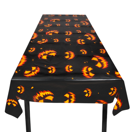 Tischdecke „Gruseliger Kürbis“ 120 x 180 cm – Halloween-Dekoration
