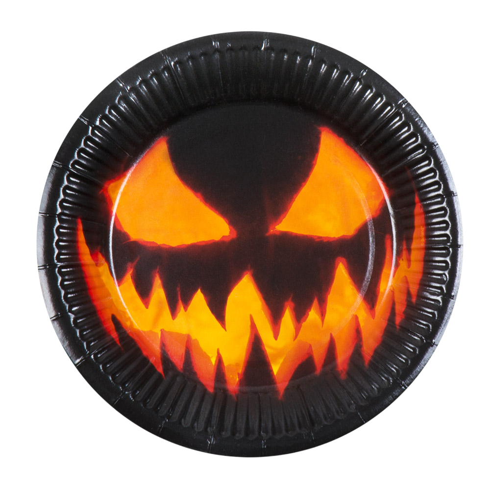 10er-Set „Gruseliger Kürbis“-Teller, Ø 23 cm – Halloween