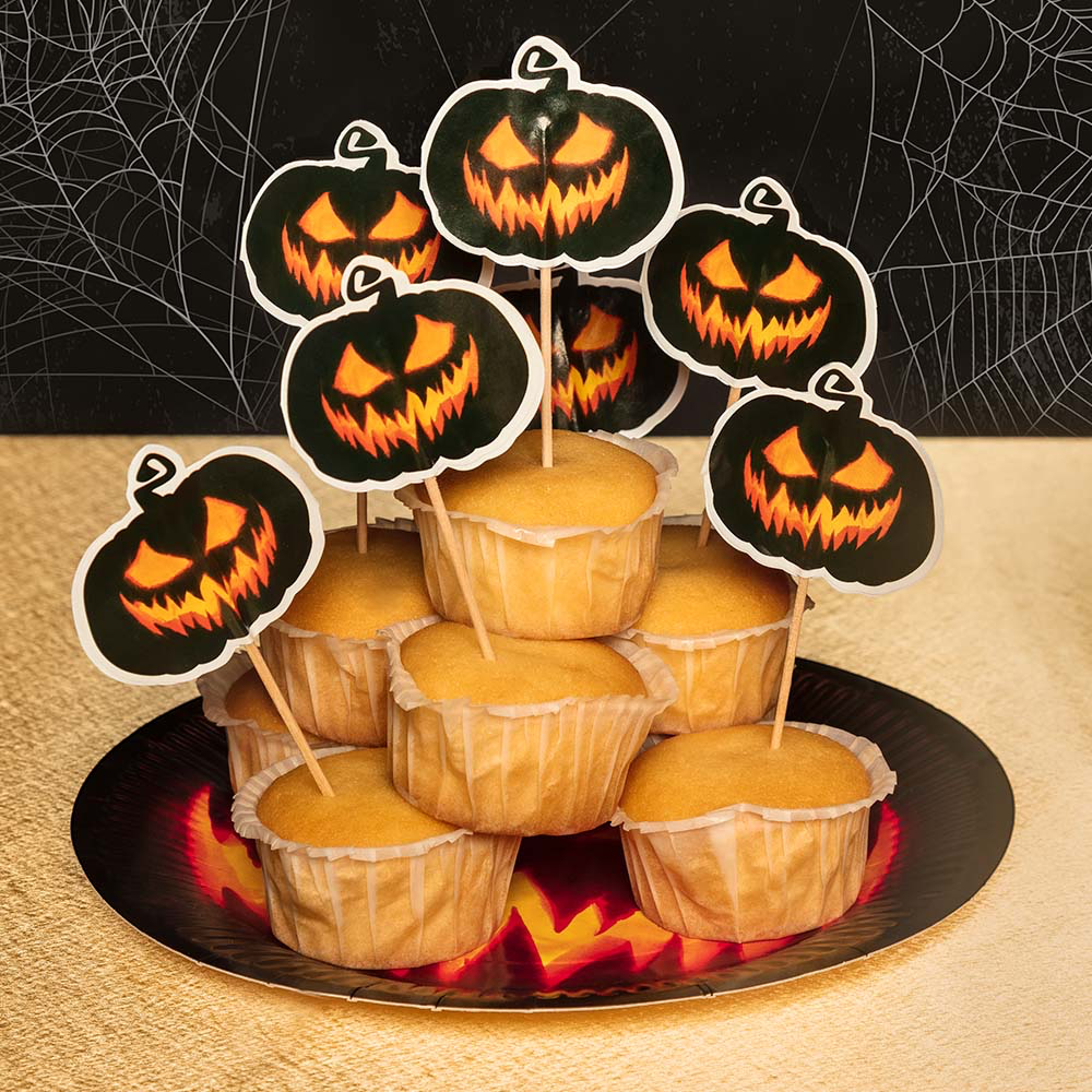 10er-Set „Gruseliger Kürbis“-Teller, Ø 23 cm – Halloween