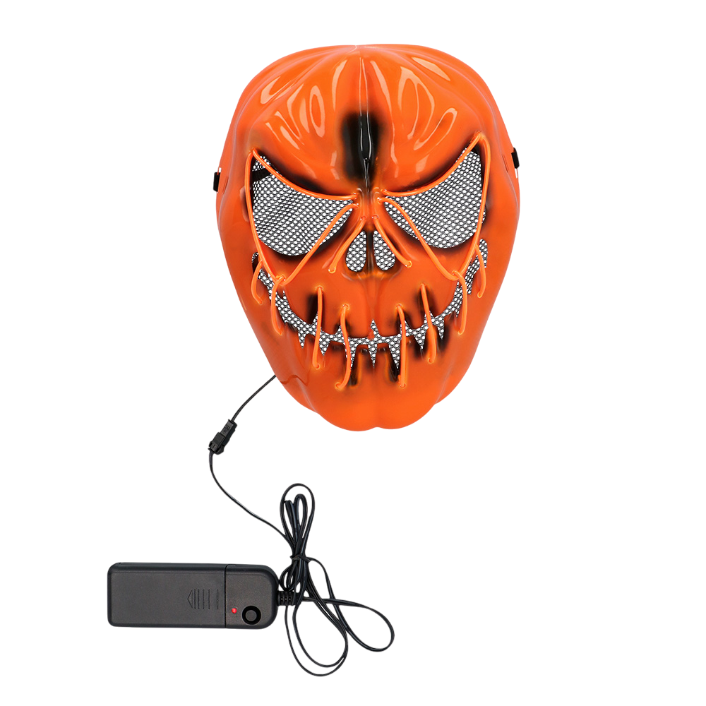 LED-Maske „Gruseliger Kürbis“ – Leuchtende Halloween-Maske