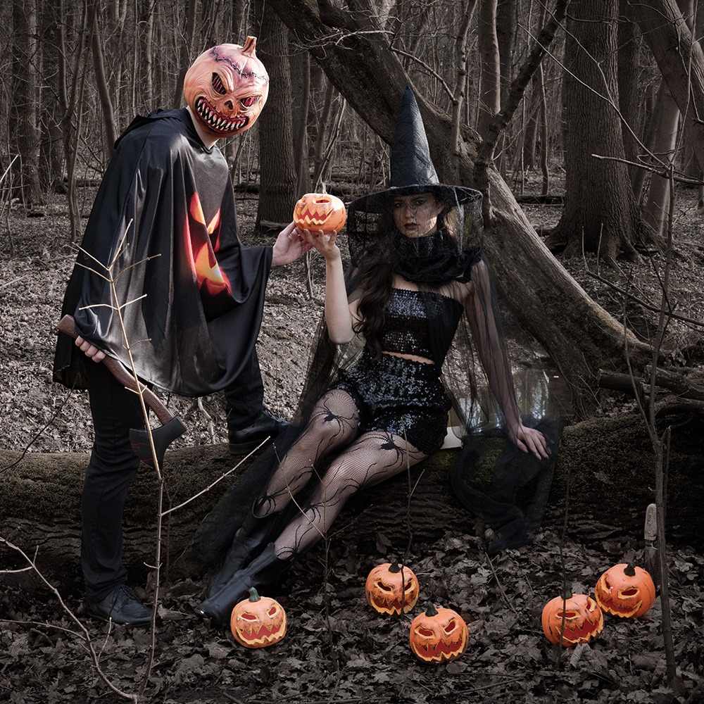 Leuchtender Halloween-Kürbis mit LED, Ø 16 cm – Dekoration