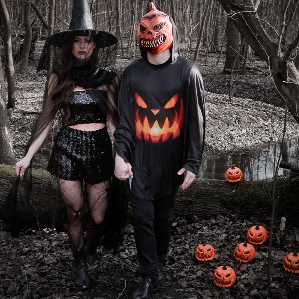 Leuchtender Halloween-Kürbis mit LED, Ø 16 cm – Dekoration