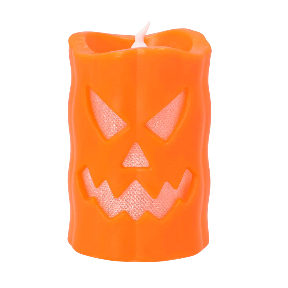 LED-Kürbiskerze 10 x 6 cm – Halloween-Dekoration