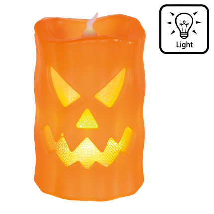 LED-Kürbiskerze 10 x 6 cm – Halloween-Dekoration