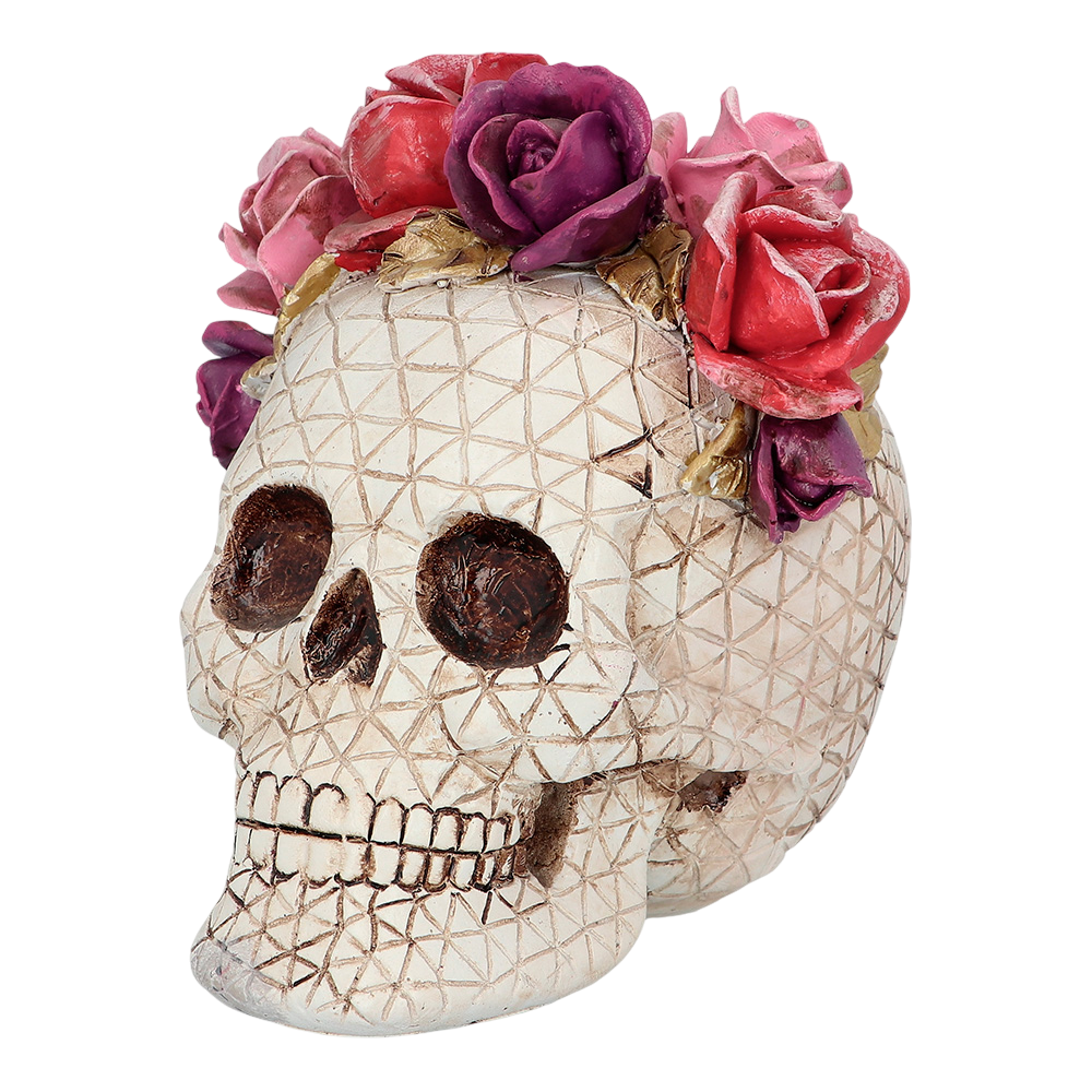 Totenkopf „Dia de los Muertos“ 15 x 14 x 15 cm – Halloween-Dekoration