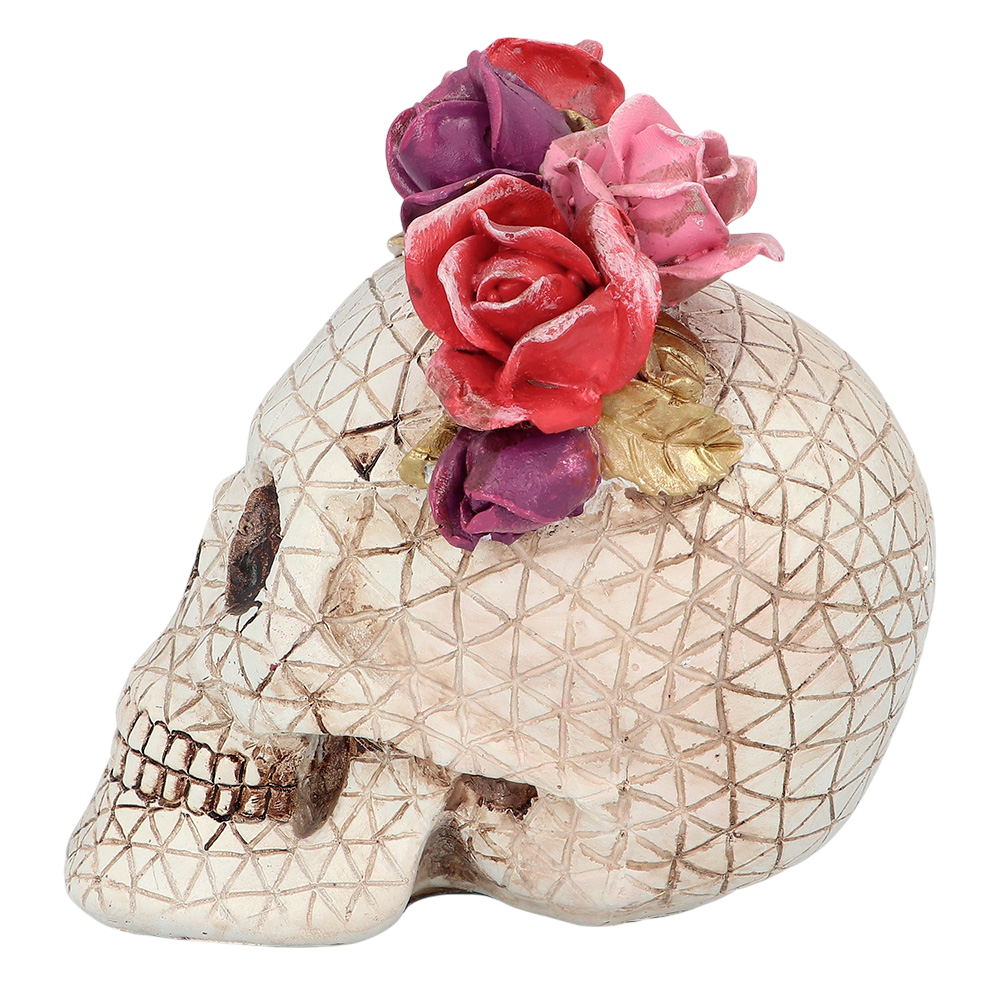 Totenkopf „Dia de los Muertos“ 15 x 14 x 15 cm – Halloween-Dekoration
