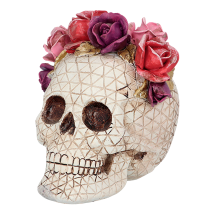 Totenkopf „Dia de los Muertos“ 15 x 14 x 15 cm – Halloween-Dekoration