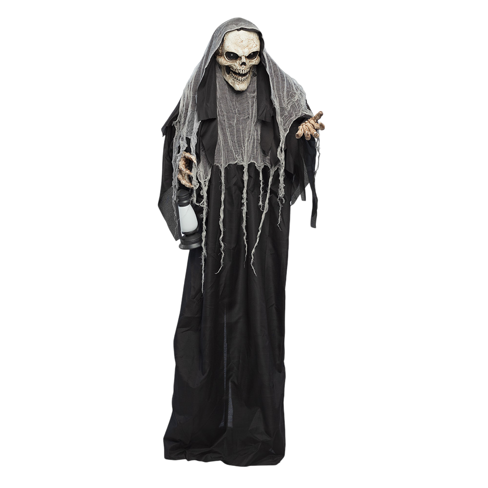 Leuchtende, animierte Sensenmann-Puppe, 180 cm – Halloween-Dekoration