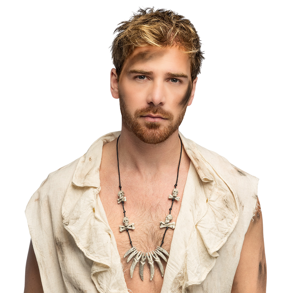 Halskette mit Totenkopf-Klinge – Halloween-Schmuck