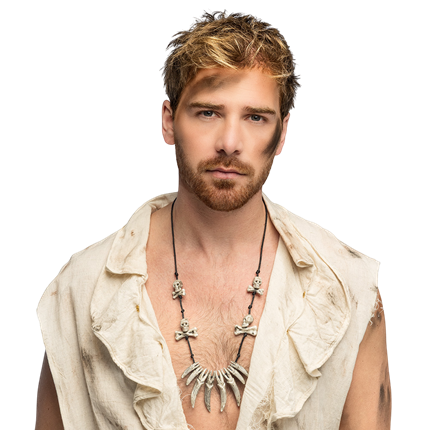 Halskette mit Totenkopf-Klinge – Halloween-Schmuck