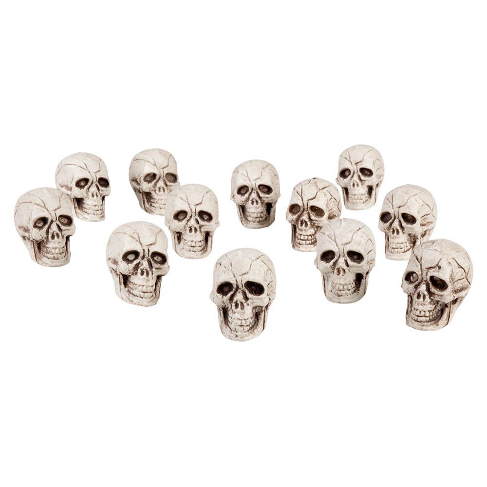12er-Set Mini-Totenköpfe, 4 x 3 cm – Halloween-Dekoration