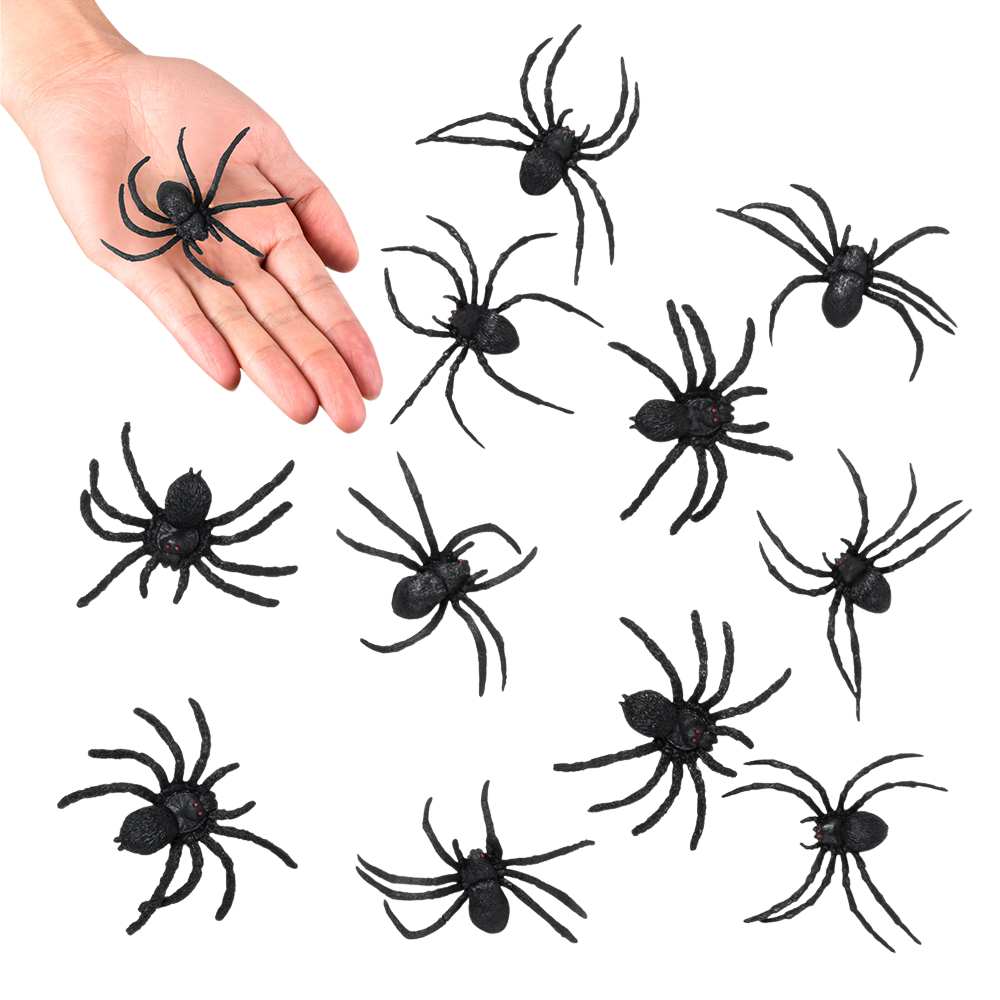 12er-Set Spinnen, 5 x 6 cm – Halloween-Dekoration