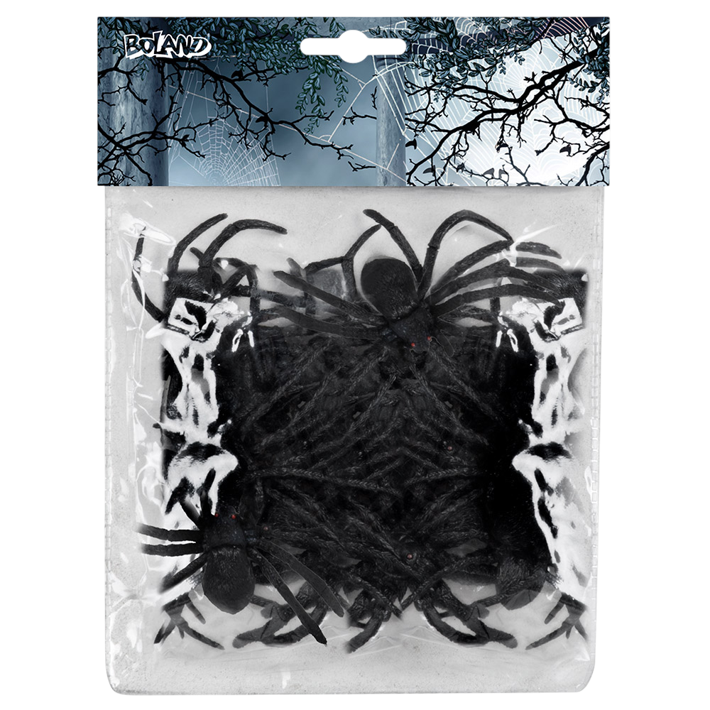 12er-Set Spinnen, 5 x 6 cm – Halloween-Dekoration