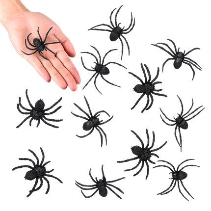 12er-Set Spinnen, 5 x 6 cm – Halloween-Dekoration