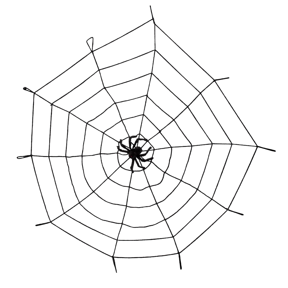 Elastisches Spinnennetz, 150 cm, mit Spinne – Halloween