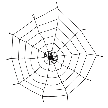 Elastisches Spinnennetz, 150 cm, mit Spinne – Halloween