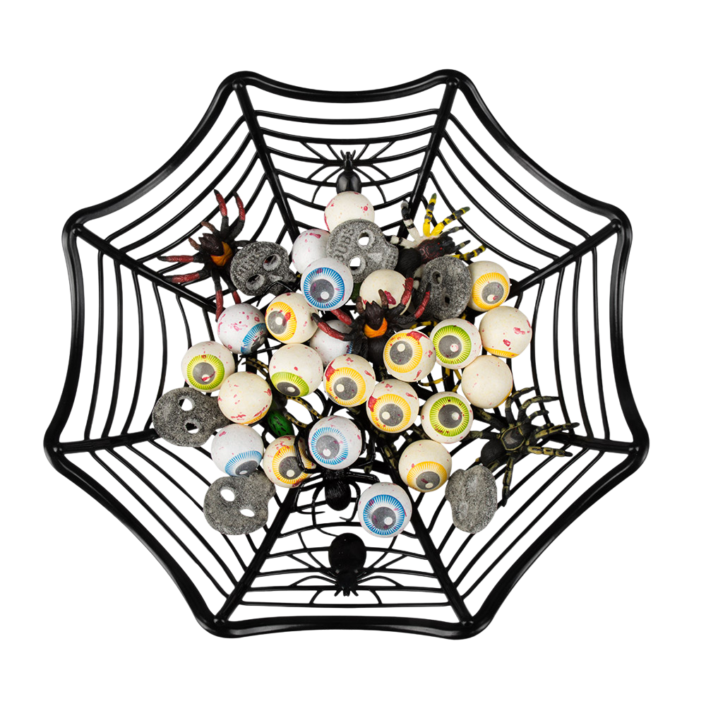 Spinnennetz-Korb 27 cm – Halloween-Dekoration