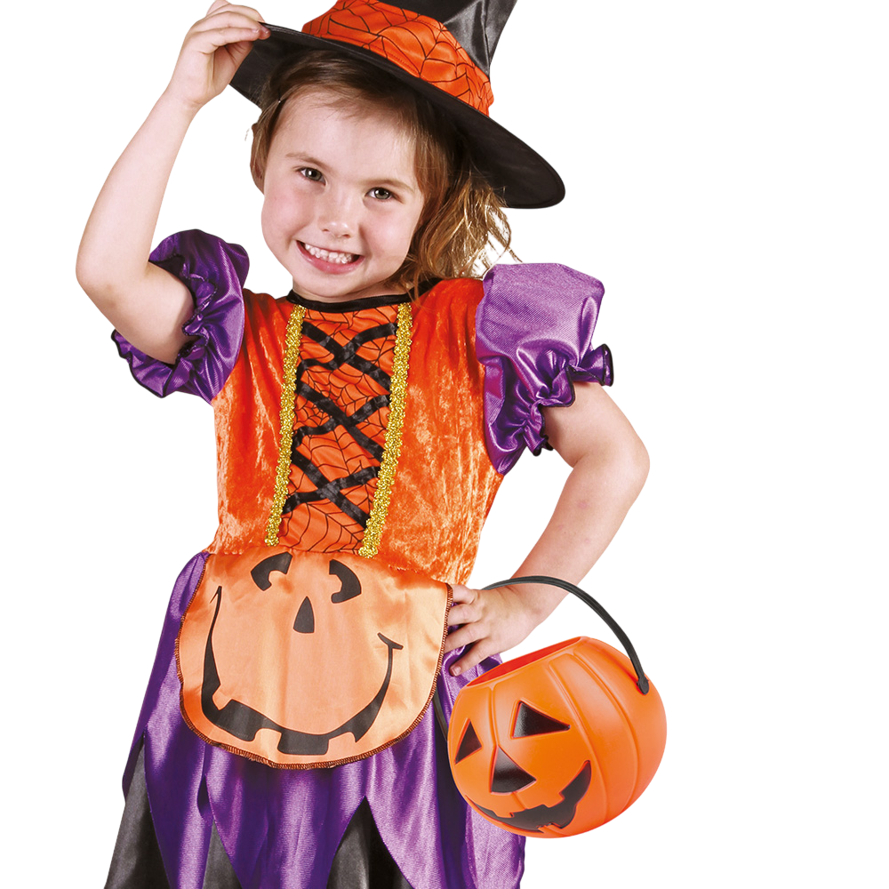 Eimer „Kürbis orange“ 14 x 16 cm – Halloween-Süßigkeitenkorb