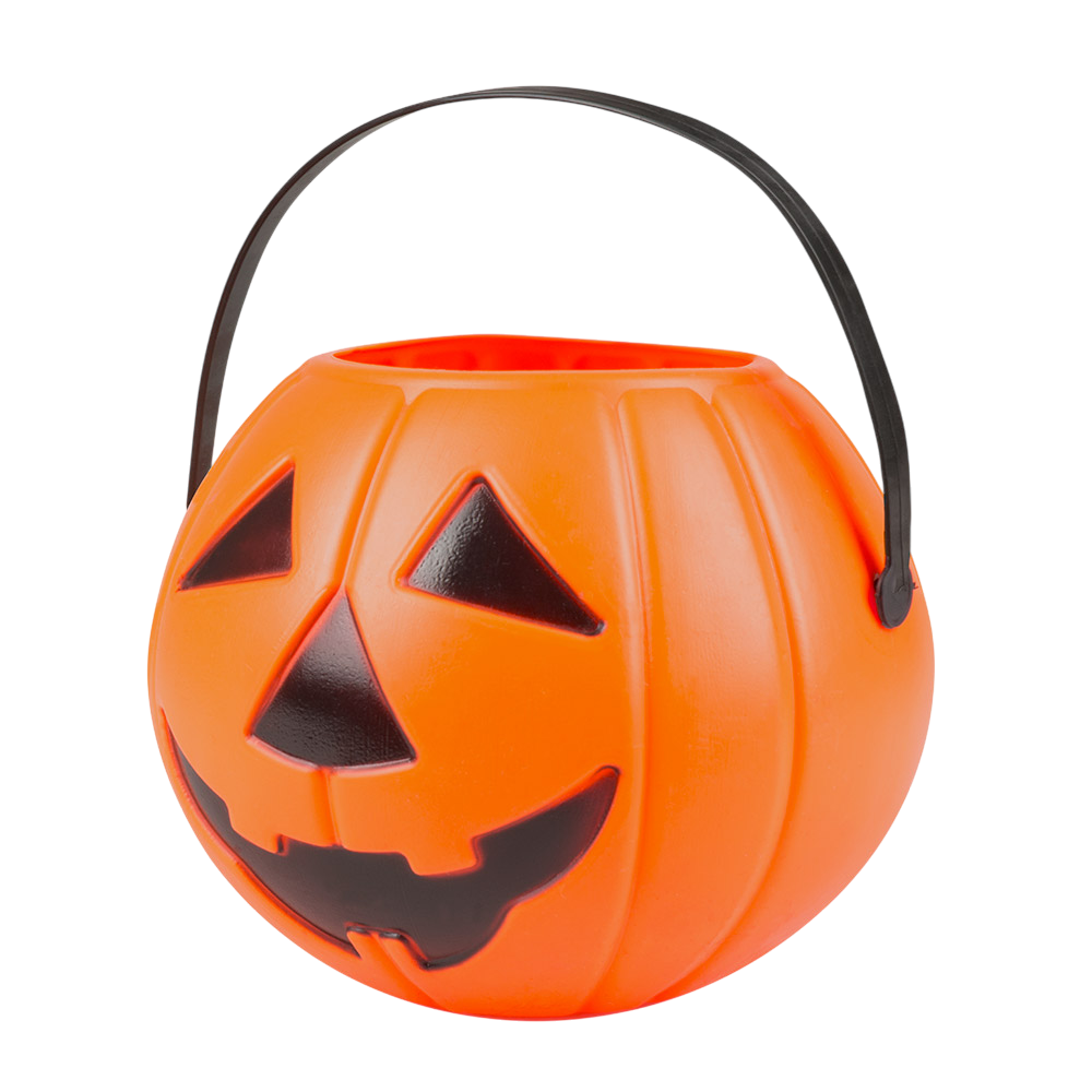 Eimer „Kürbis orange“ 14 x 16 cm – Halloween-Süßigkeitenkorb