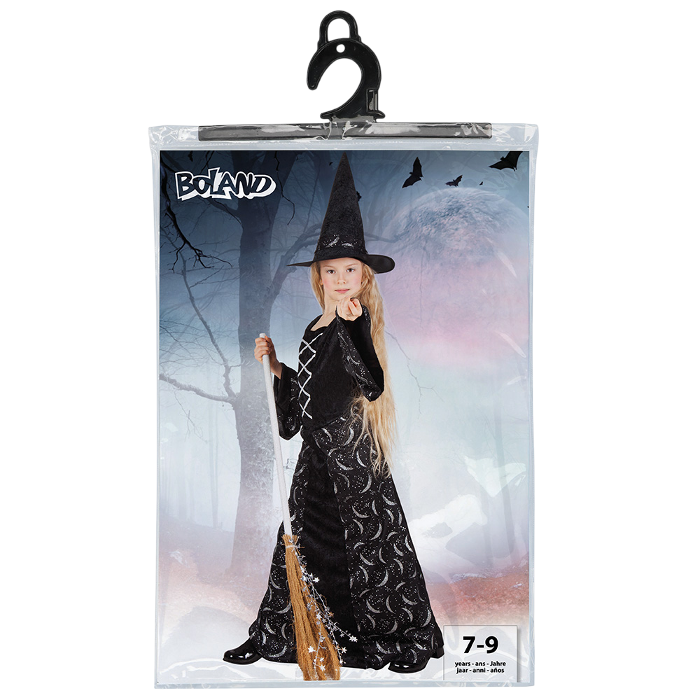 Hexenkostüm für Mädchen von 7 bis 9 Jahren – Halloween-Kostüm