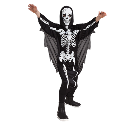 Gruseliges Skelettkostüm für Kinder von 4 bis 6 Jahren – Halloween