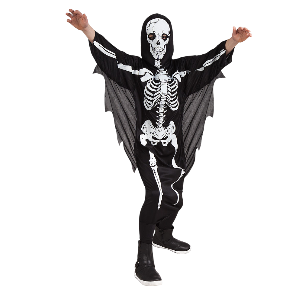 Gruseliges Skelett-Kostüm für Kinder von 10 bis 12 Jahren – Halloween