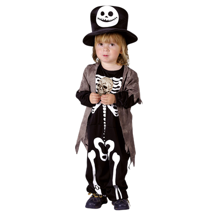 Skelett-Kostüm für Jungen, 3–4 Jahre – Halloween