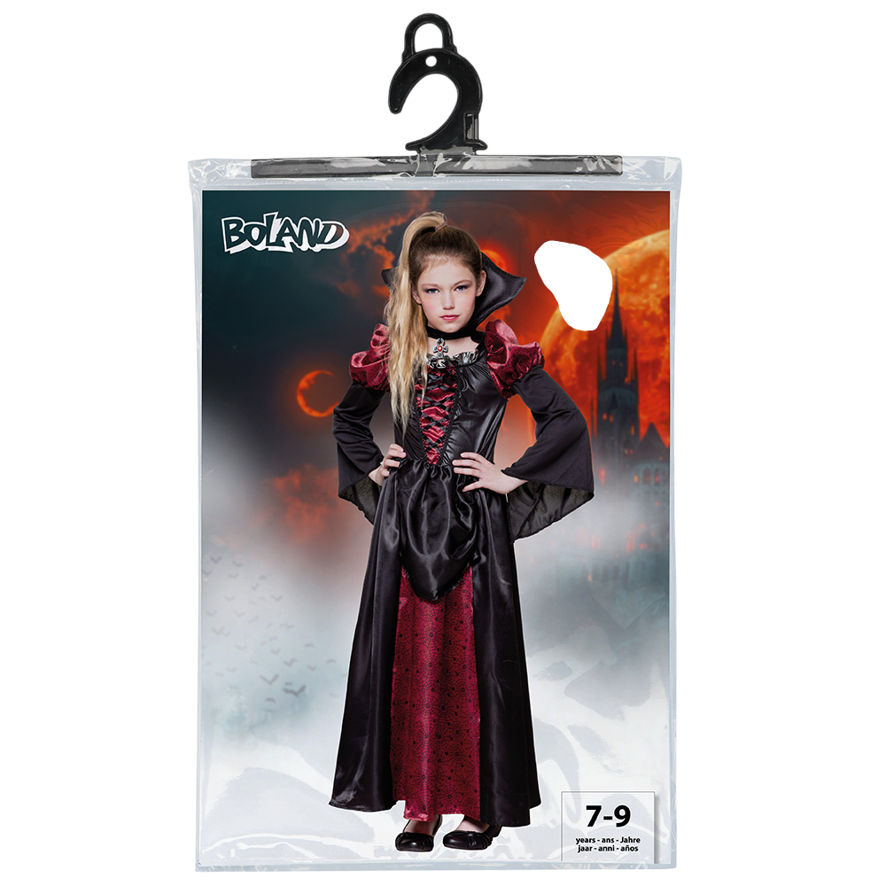 Vampir-Königin-Kostüm für Mädchen von 7 bis 9 Jahren – Halloween