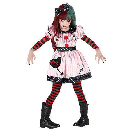 Kostüm „Besessene Puppe“ für Mädchen von 7 bis 9 Jahren – Halloween